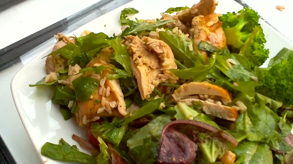 Chicken thighs & brown rice