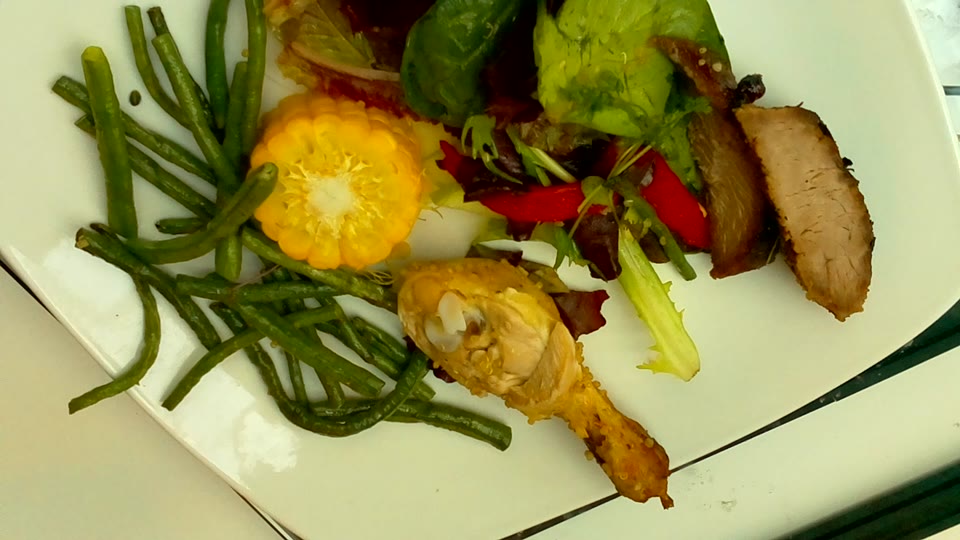 Corn & chicken plate