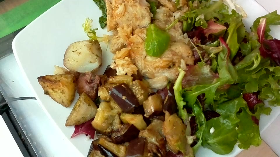 Fish with eggplant