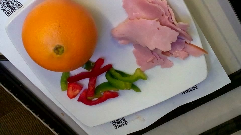 Orange, ham & peppers