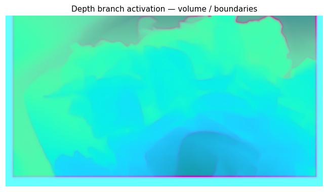 Depth branch activation overlay — volume, boundaries